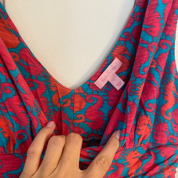 Lilly Pulitzer maxi dress in seahorse! Cutest print ever! Large - Picture 3 of 5